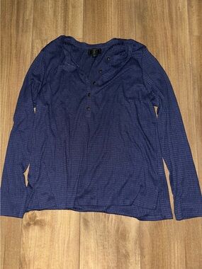 G.H. Bass & Co. Purple Ribbed Henley Top